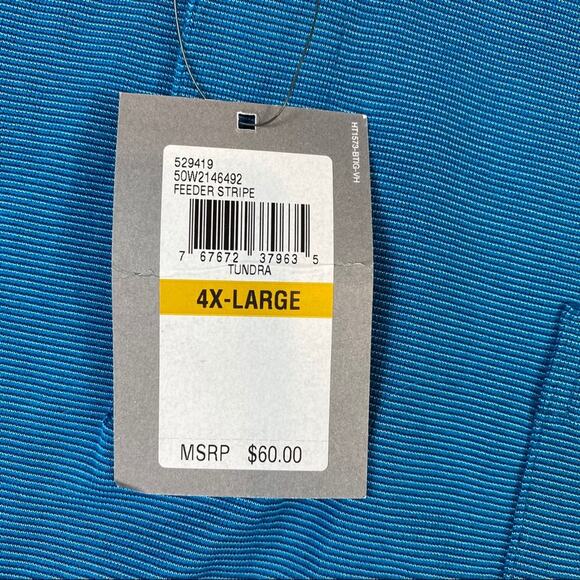 Van Heusen Feeder Stripe Polo Shirt Tundra 4XL NWT - Picture 4 of 6